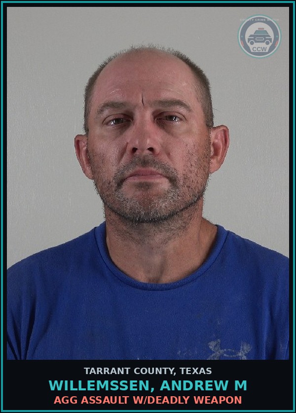Booking mugshot of Willemssen, Andrew M in Tarrant County