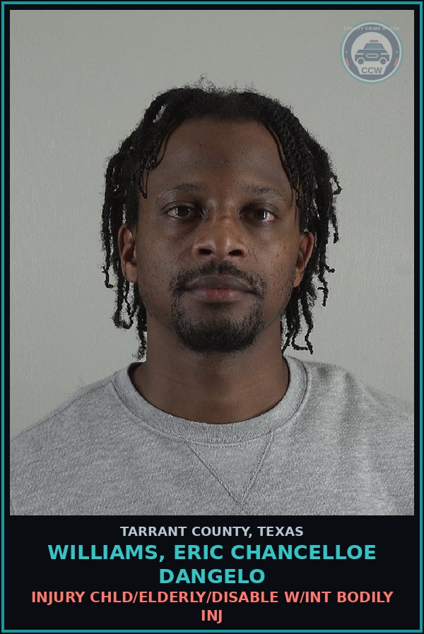 Booking mugshot of Williams, Eric Chancelloe Dangelo in Tarrant County