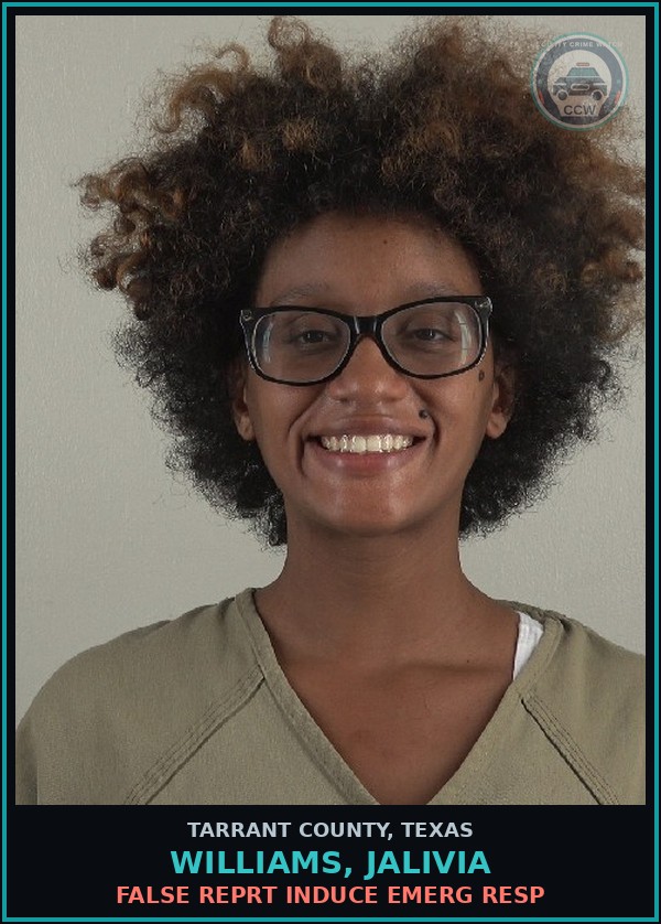 Booking mugshot of Williams, Jalivia in Tarrant County