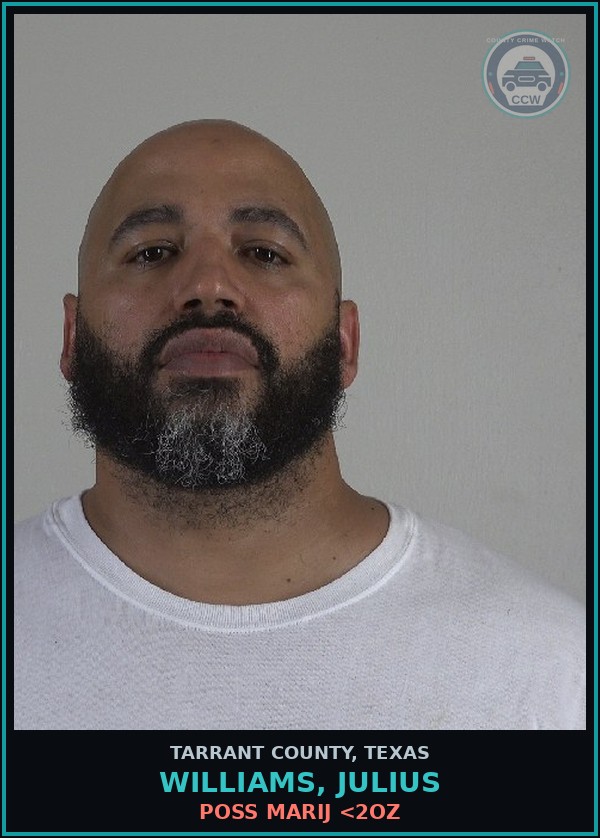 Booking mugshot of Williams, Julius in Tarrant County