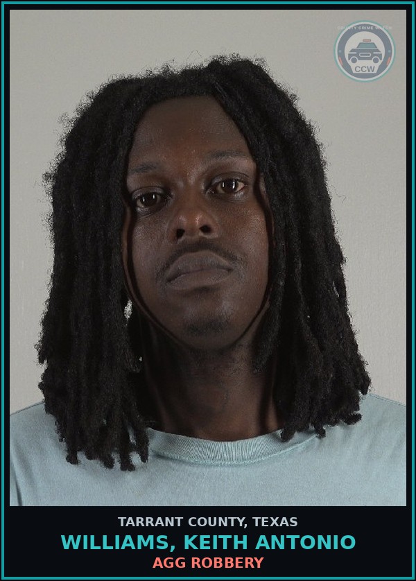 Booking mugshot of Williams, Keith Antonio in Tarrant County