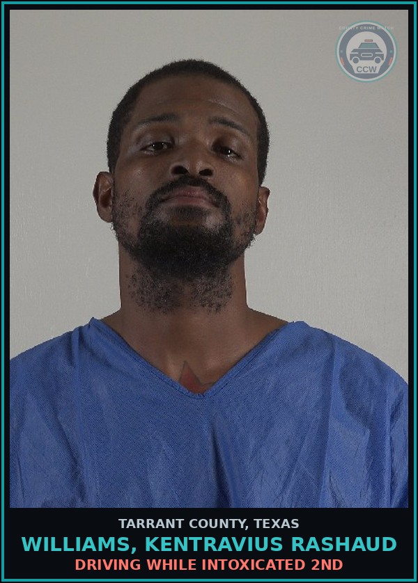 Booking mugshot of Williams, Kentravius Rashaud in Tarrant County