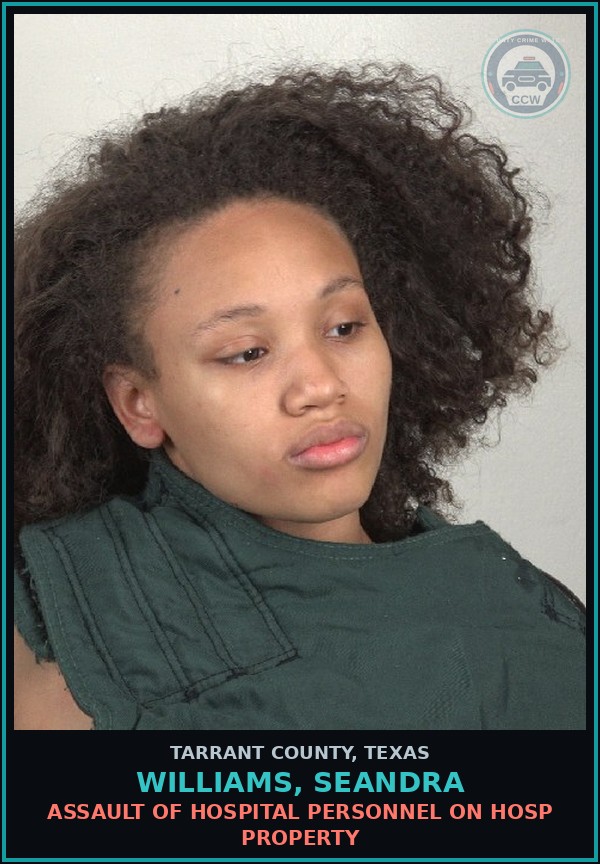 Booking mugshot of Williams, Seandra in Tarrant County
