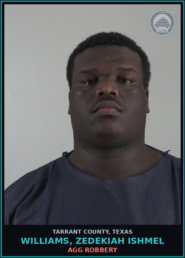 Booking mugshot of Williams, Zedekiah Ishmel in Tarrant County