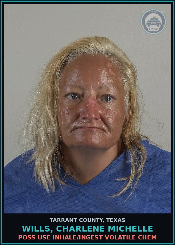 Booking mugshot of Wills, Charlene Michelle in Tarrant County