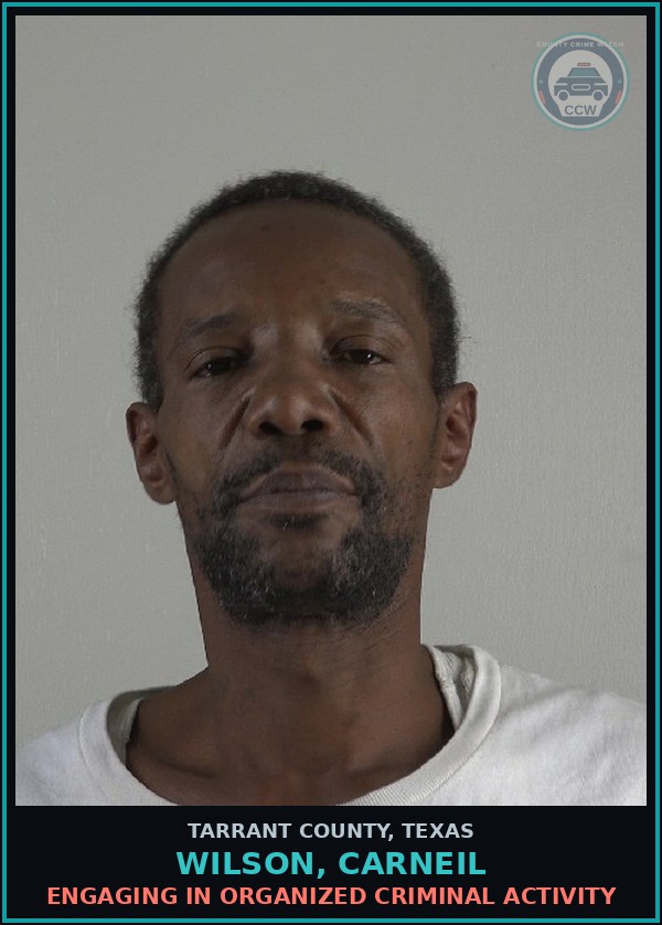 Booking mugshot of Wilson, Carneil in Tarrant County