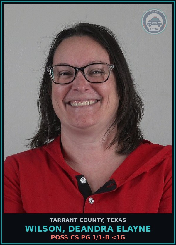 Booking mugshot of Wilson, Deandra Elayne in Tarrant County
