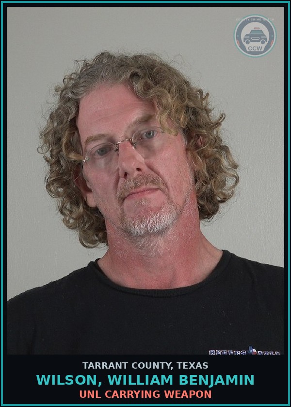 Booking mugshot of Wilson, William Benjamin in Tarrant County