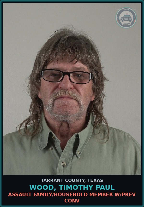 Booking mugshot of Wood, Timothy Paul in Tarrant County