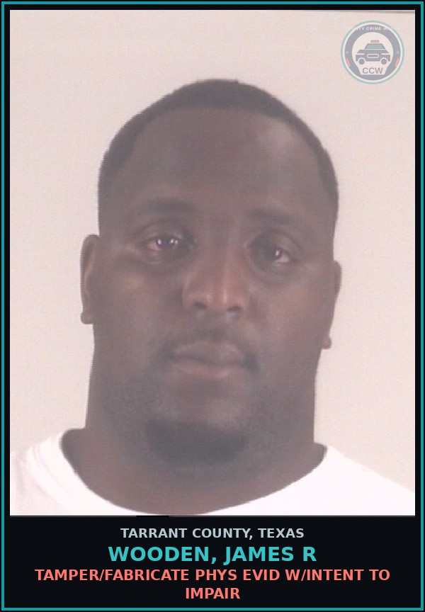 Booking mugshot of Wooden, James R in Tarrant County