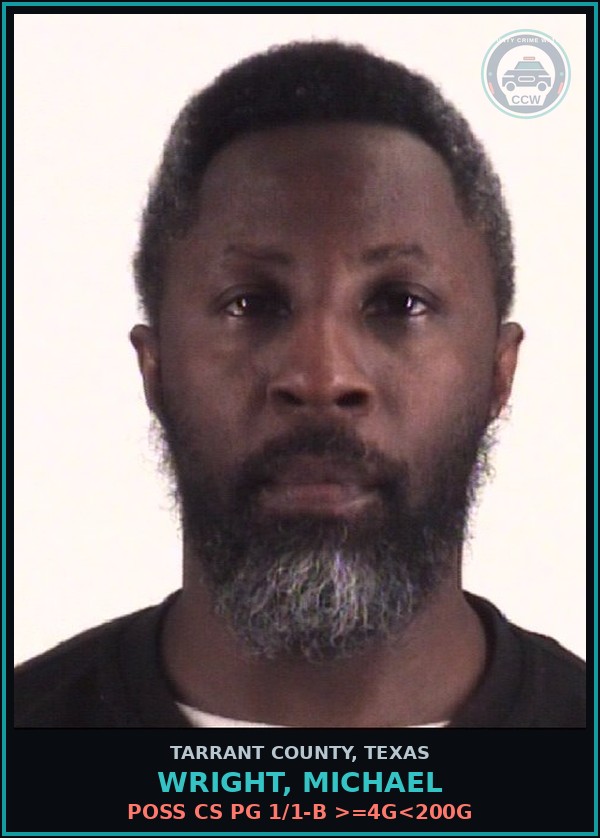 Booking mugshot of Wright, Michael in Tarrant County