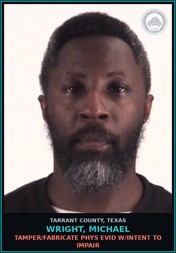 Booking mugshot of Wright, Michael in Tarrant County