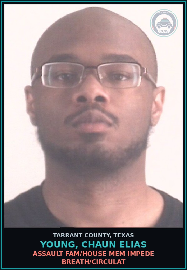 Booking mugshot of Young, Chaun Elias in Tarrant County