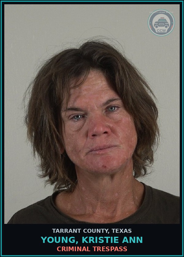 Booking mugshot of Young, Kristie Ann in Tarrant County