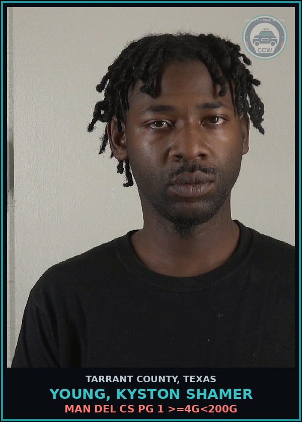Booking mugshot of Young, Kyston Shamer in Tarrant County