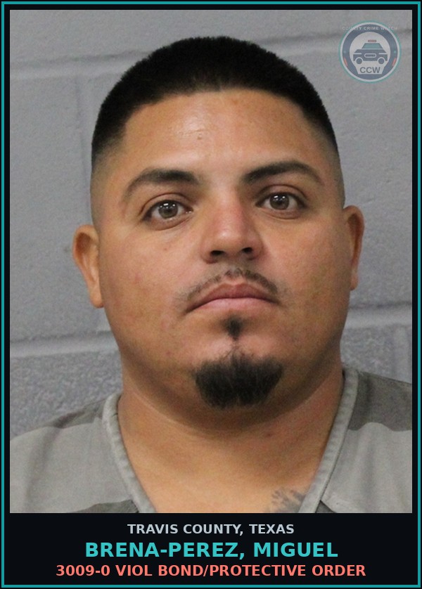 Booking mugshot of Brena-Perez, Miguel in Travis County