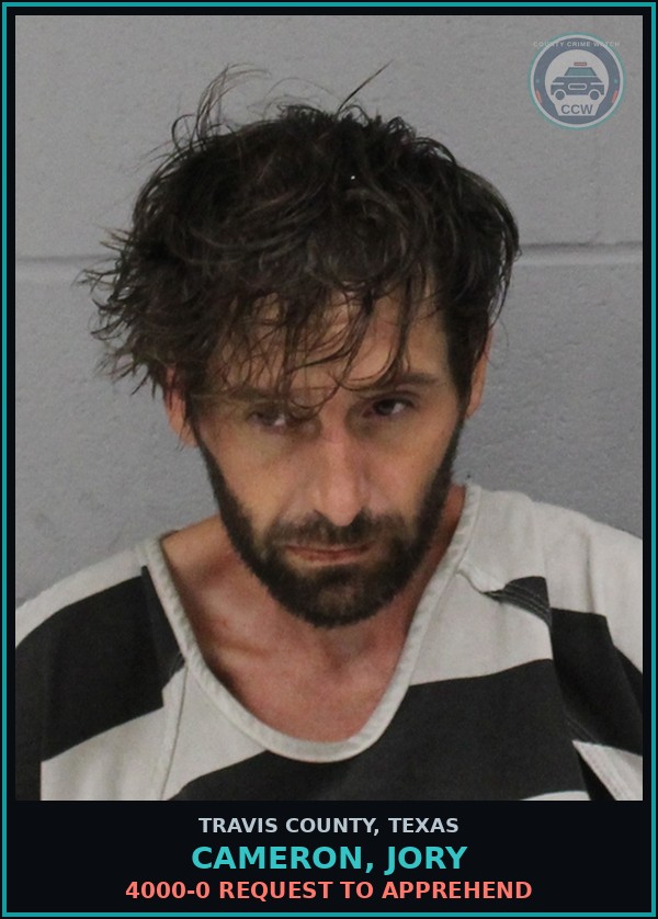 Booking mugshot of Cameron, Jory in Travis County