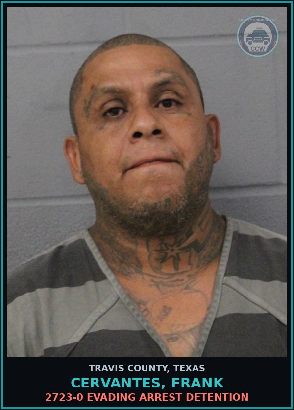 Booking mugshot of Cervantes, Frank in Travis County