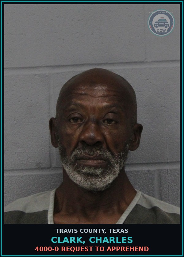 Booking mugshot of Clark, Charles in Travis County