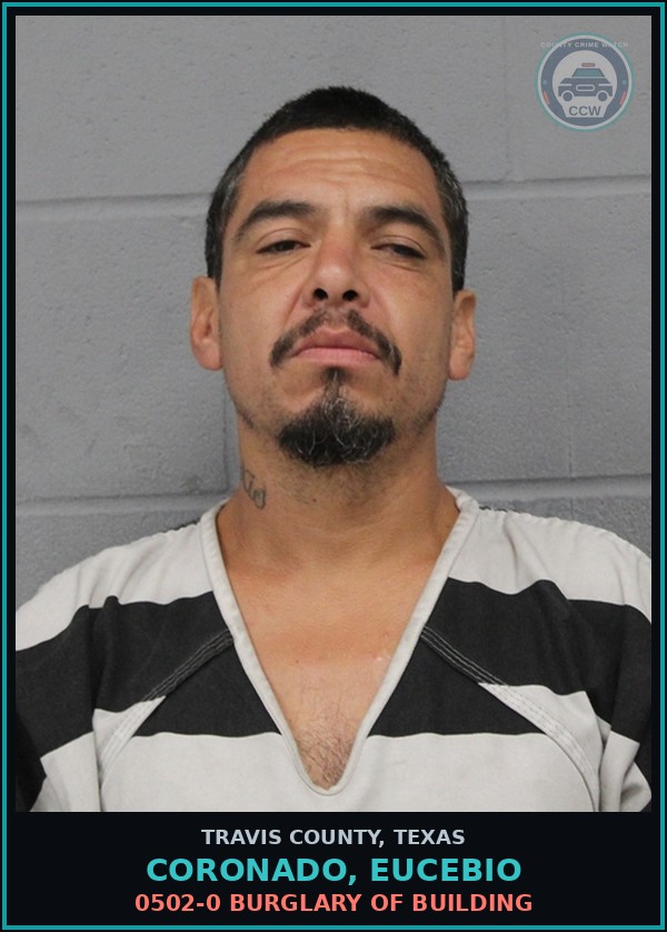 Booking mugshot of Coronado, Eucebio in Travis County