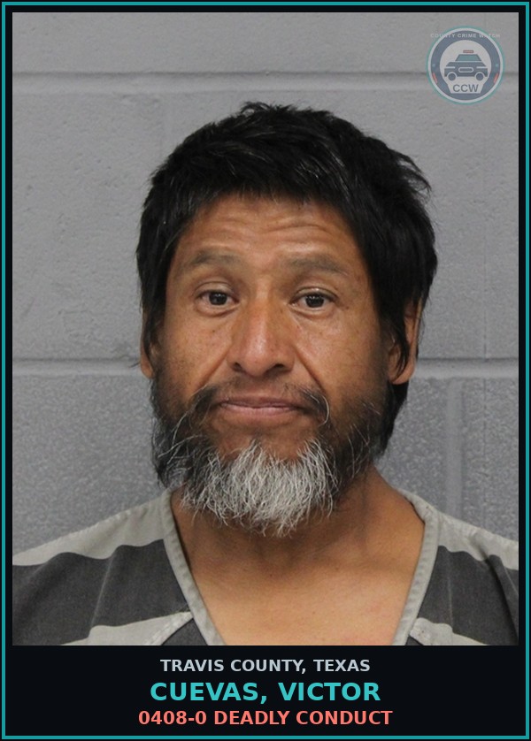 Booking mugshot of Cuevas, Victor in Travis County