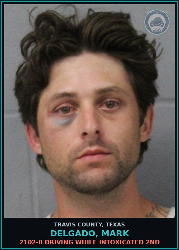 Booking mugshot of Delgado, Mark in Travis County