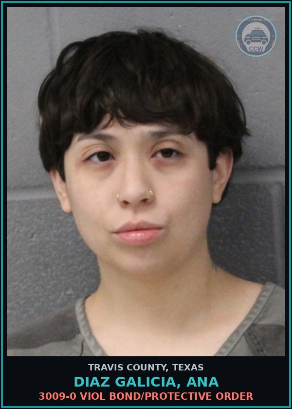 Booking mugshot of Diaz Galicia, Ana in Travis County