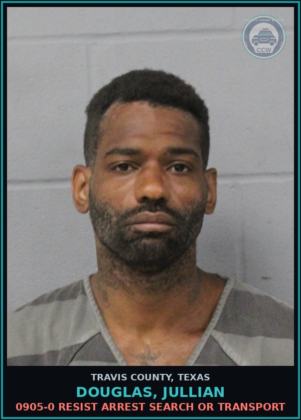 Booking mugshot of Douglas, Jullian in Travis County
