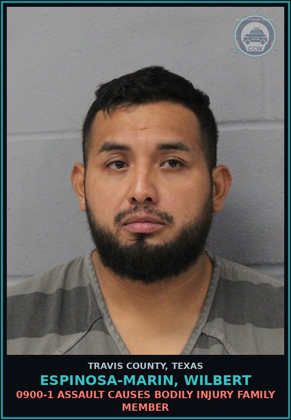 Booking mugshot of Espinosa-Marin, Wilbert in Travis County