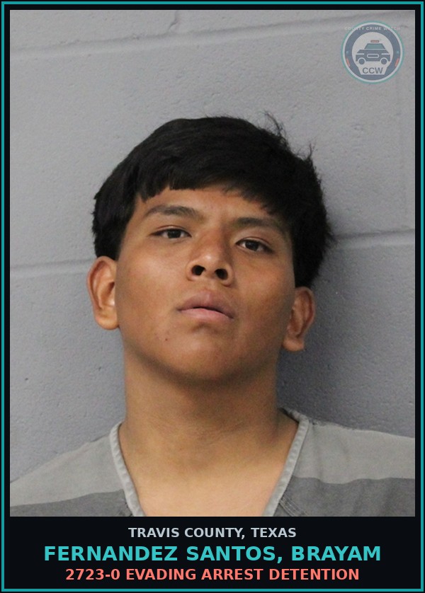 Booking mugshot of Fernandez Santos, Brayam in Travis County