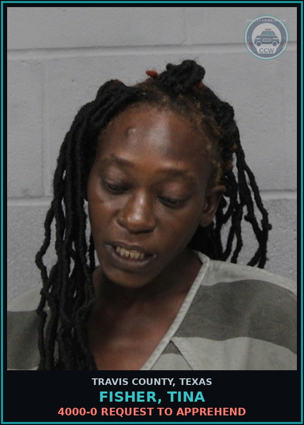 Booking mugshot of Fisher, Tina in Travis County
