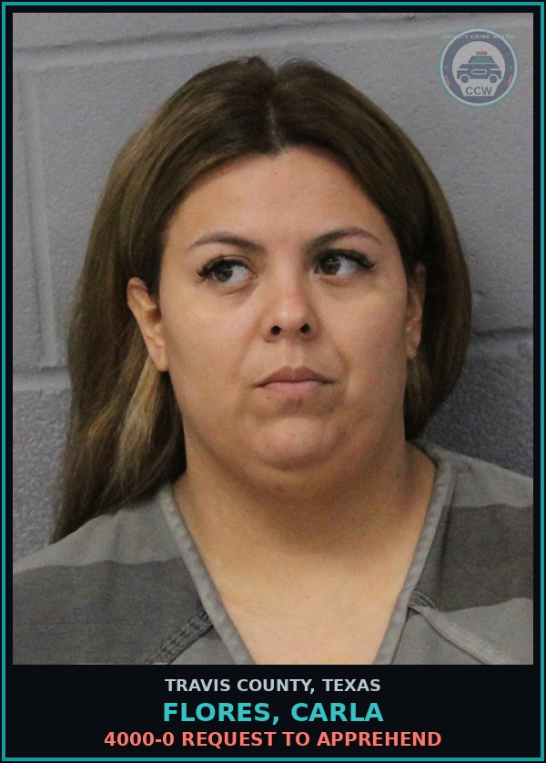 Booking mugshot of Flores, Carla in Travis County