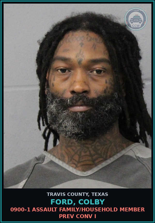 Booking mugshot of Ford, Colby in Travis County