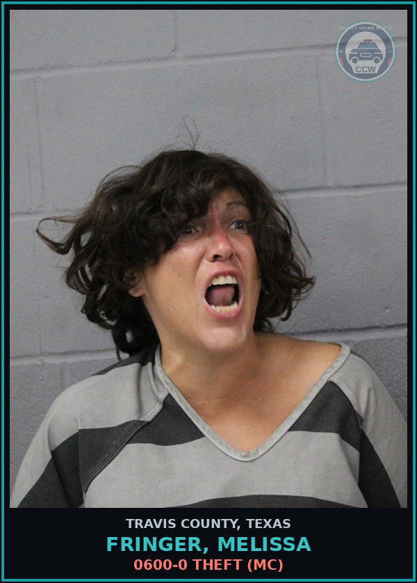 Booking mugshot of Fringer, Melissa in Travis County