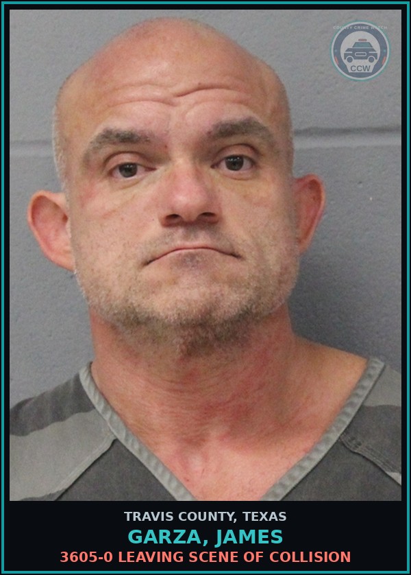 Booking mugshot of Garza, James in Travis County