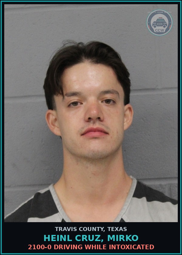 Booking mugshot of Heinl Cruz, Mirko in Travis County