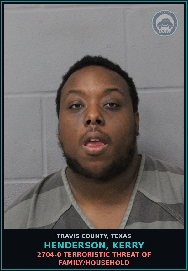 Booking mugshot of Henderson, Kerry in Travis County