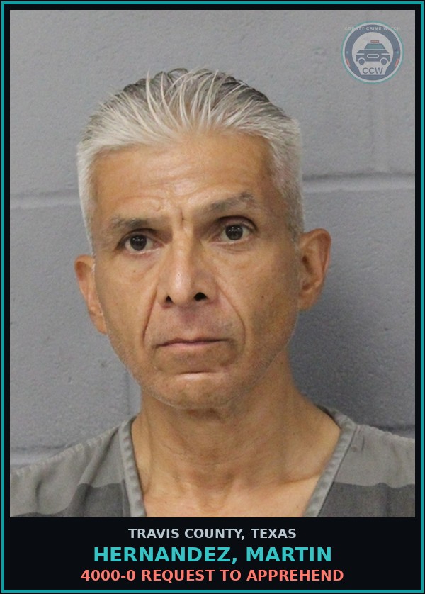 Booking mugshot of Hernandez, Martin in Travis County