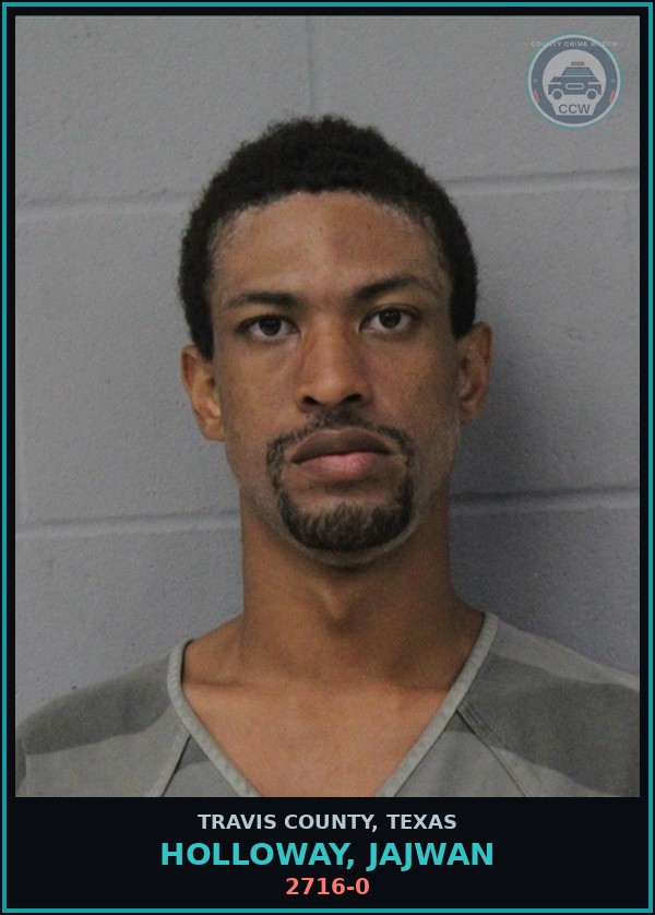 Booking mugshot of Holloway, Jajwan in Travis County