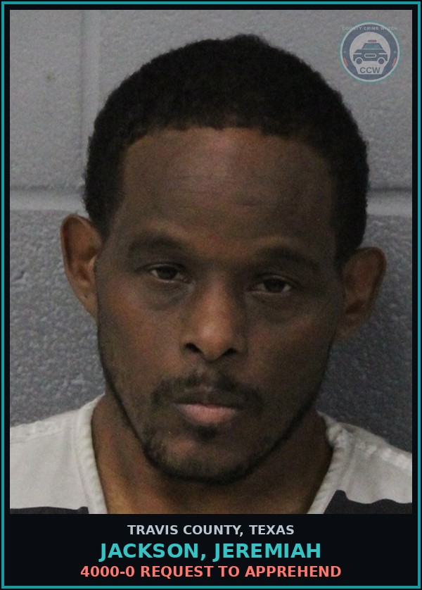 Booking mugshot of Jackson, Jeremiah in Travis County