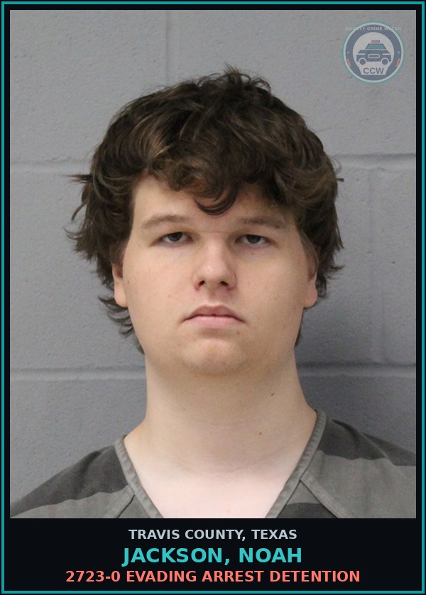 Booking mugshot of Jackson, Noah in Travis County