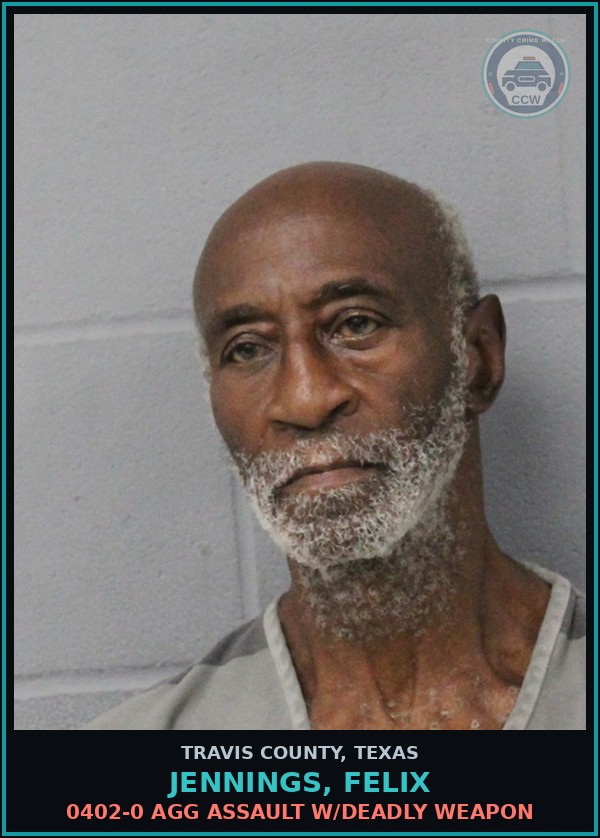 Booking mugshot of Jennings, Felix in Travis County