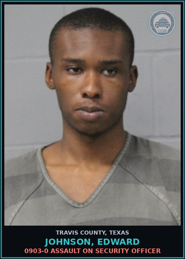 Booking mugshot of Johnson, Edward in Travis County