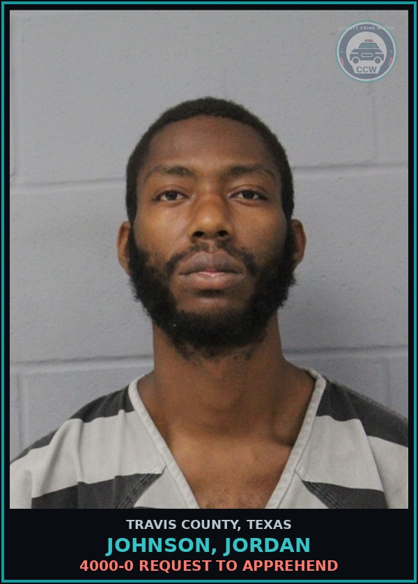 Booking mugshot of Johnson, Jordan in Travis County