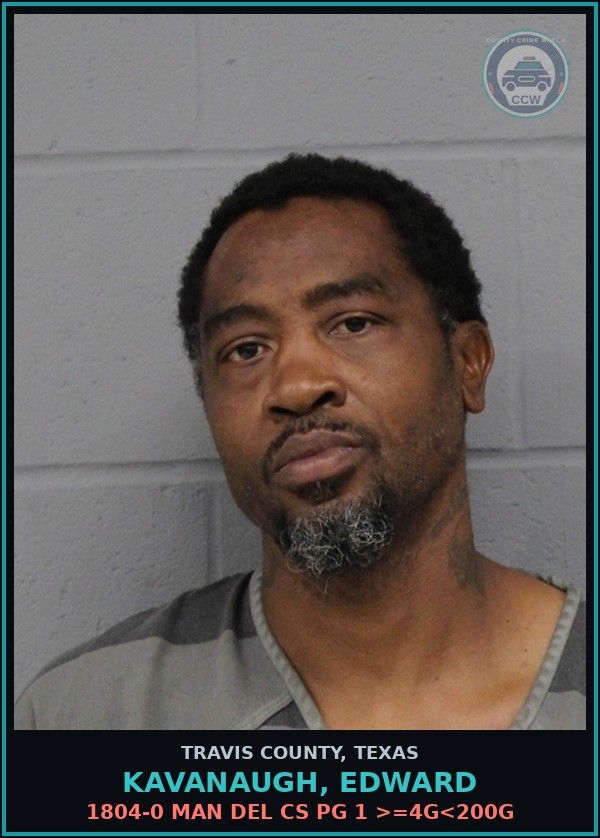 Booking mugshot of Kavanaugh, Edward in Travis County