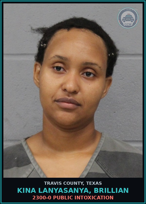 Booking mugshot of Kina Lanyasanya, Brillian in Travis County