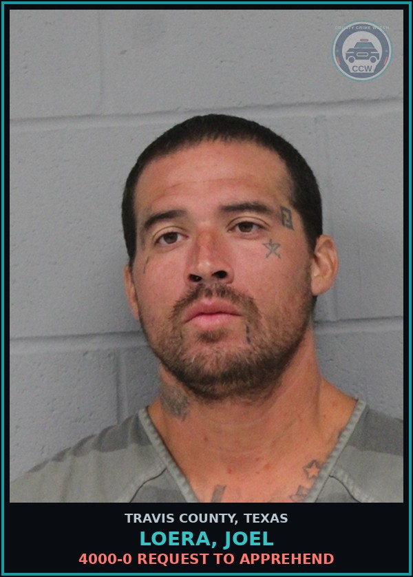 Booking mugshot of Loera, Joel in Travis County