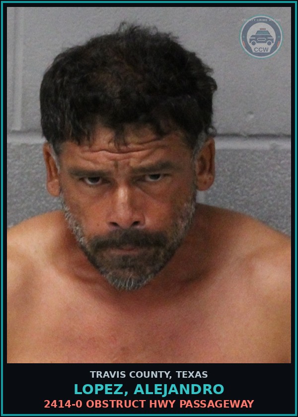 Booking mugshot of Lopez, Alejandro in Travis County