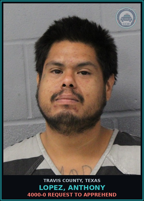Booking mugshot of Lopez, Anthony in Travis County