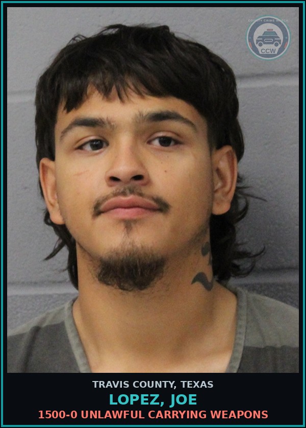 Booking mugshot of Lopez, Joe in Travis County